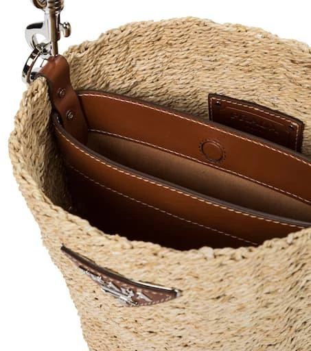 Prada Raffia and leather bucket bag 3
