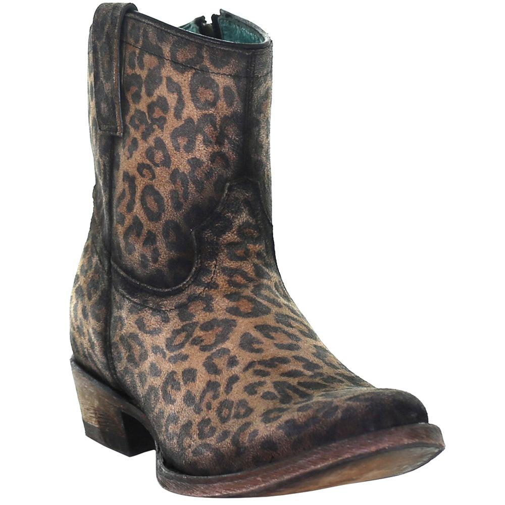 Corral Boots Cheetah Snip Toe Cowboy Booties