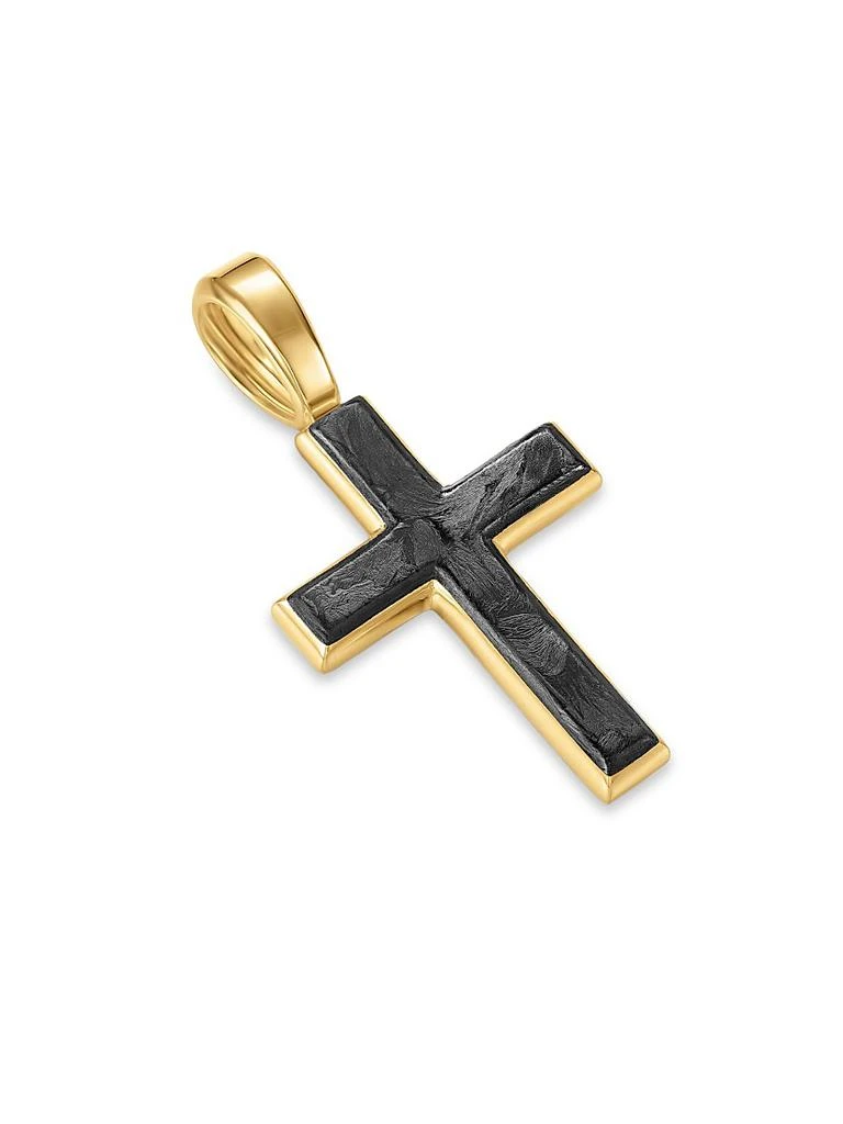 David Yurman Cross Amulet in 18K Yellow Gold with Forged Carbon, 24MM 3
