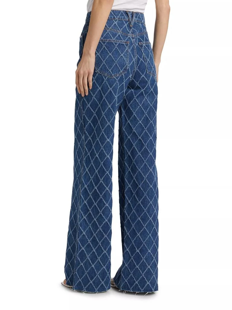 VERONICA BEARD Taylor Diamond Stitch High-Rise Wide-Leg Jeans 5