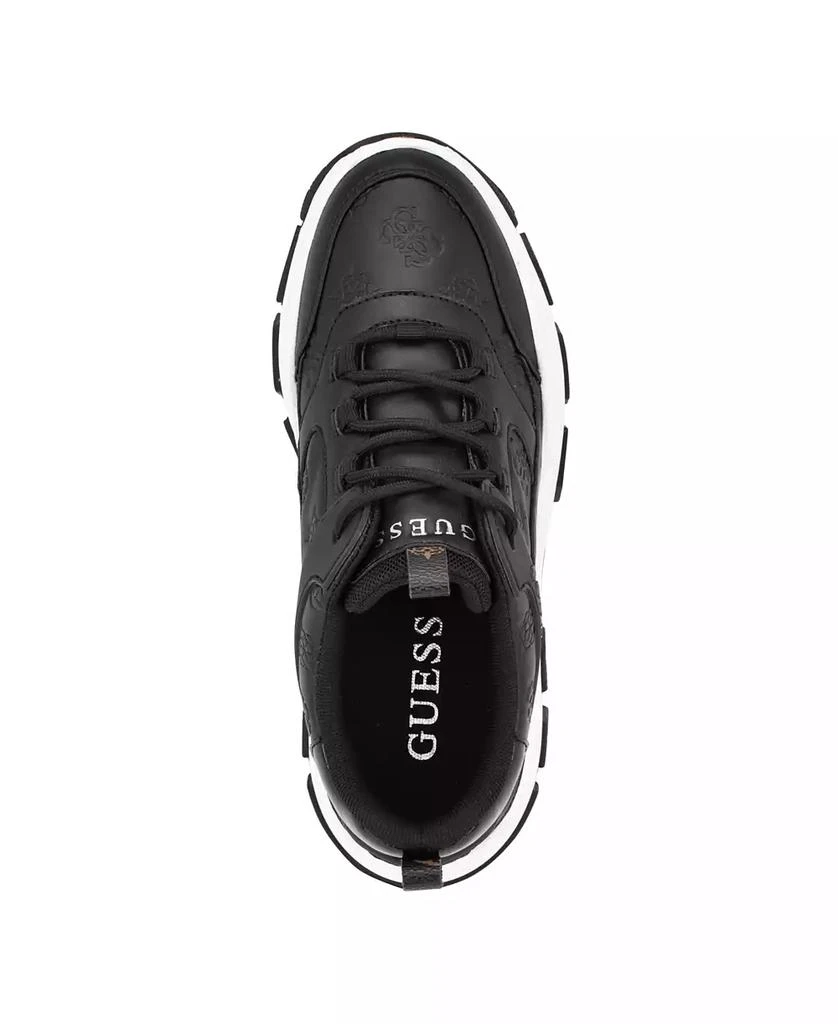 GUESS Women's Bisun Lugged Rubber Sole Lace Up Platform Sneakers 4