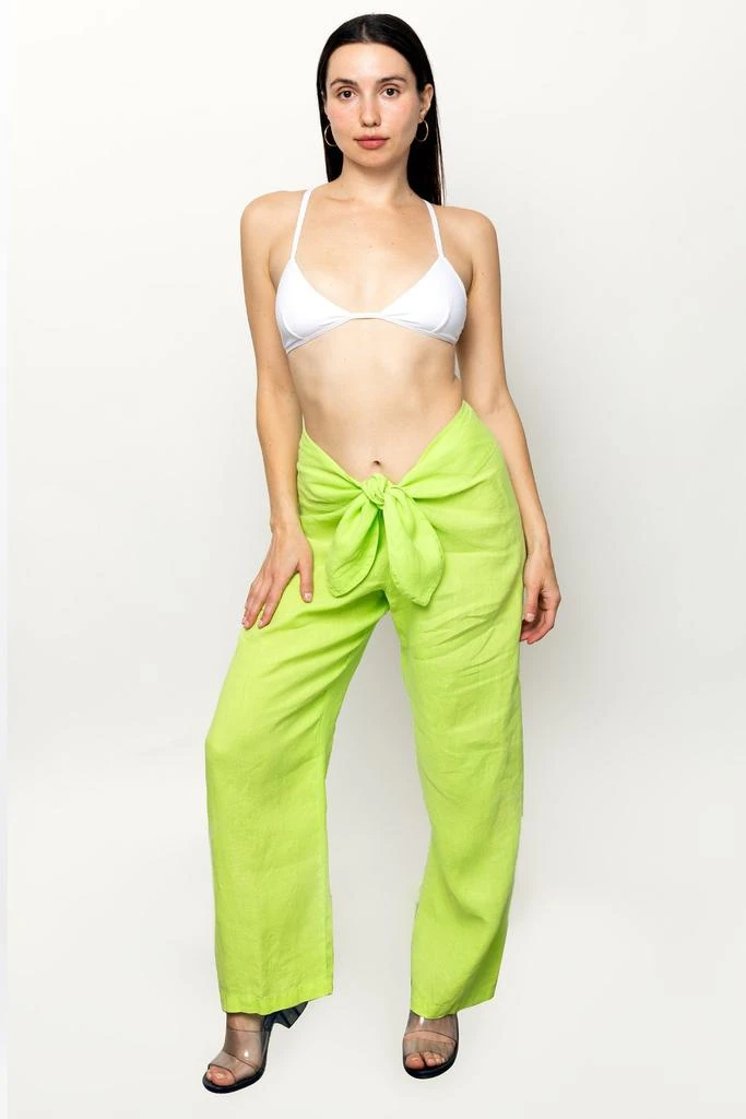 Los Angeles Apparel RLIN325 - Linen Tie Front Pants 3