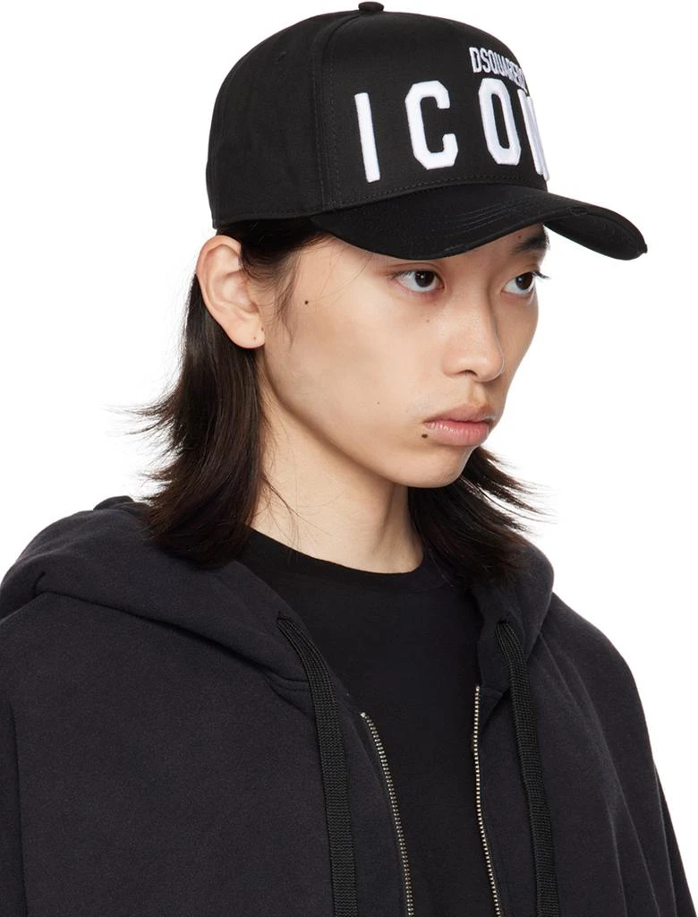DSQUARED2 Black Be Icon Baseball Cap 2
