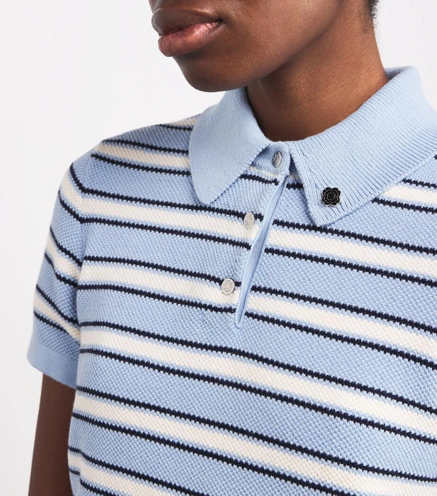 Maje Stripe Cropped Polo Shirt 6
