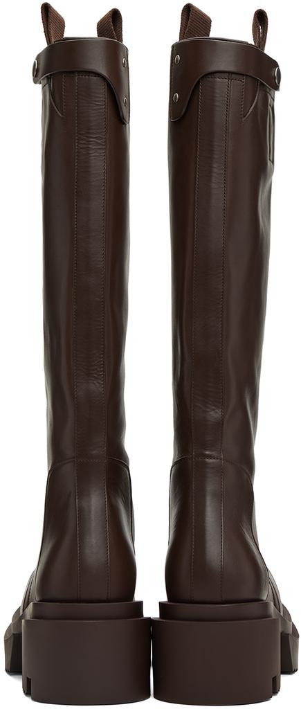 Rick Owens Brown Pull On Bogun Boots