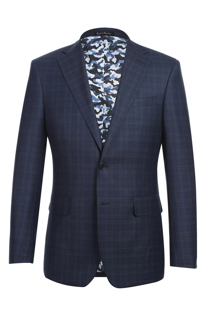 English Laundry Plaid Trim Fit Notch Lapel Wool Blend Two-Piece Suit 5