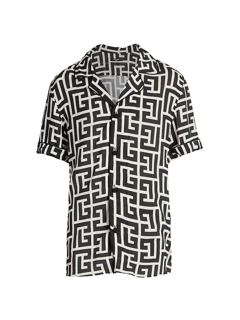 Balmain Macromonogram Short-Sleeve Pajama Shirt