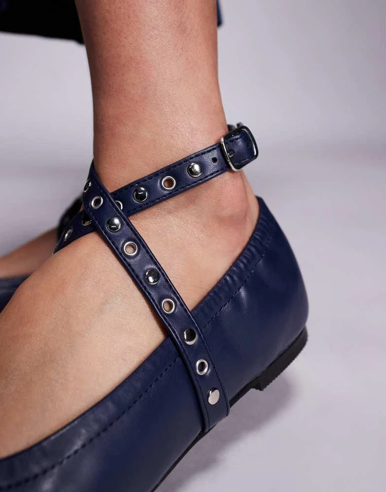 Public Desire Public Desire Scotty ballet flats in navy 2