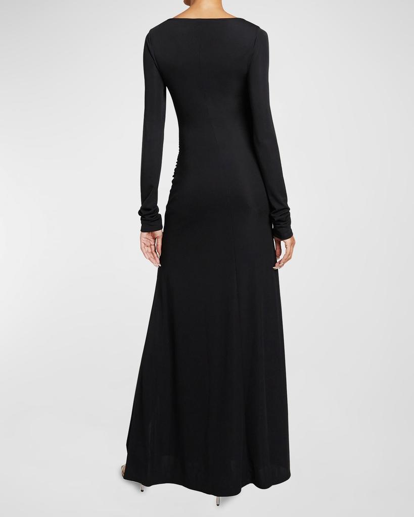 Santorelli Abby Ruched A-Line Jersey Maxi Dress