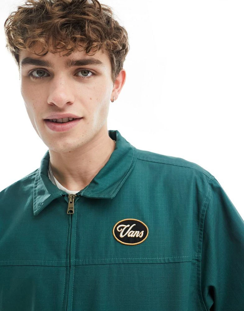 Vans Vans coyle cropped canvas jacket in dark green 4