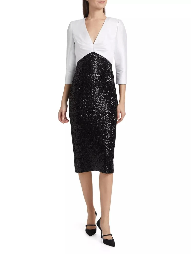 Badgley Mischka Two-Tone Sequined Cocktail Dress 3