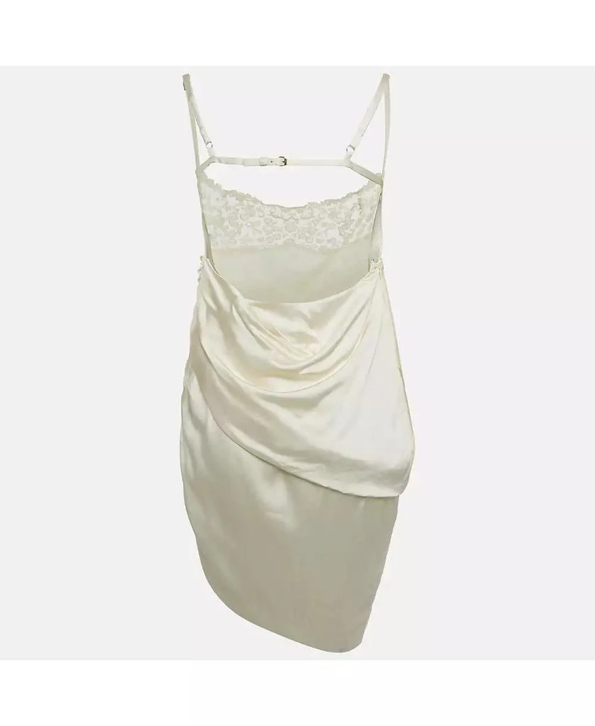 Pre-Owned Jacquemus Women
s Cream Satin Asymmetrical Hem Saudade Slip Dress 2