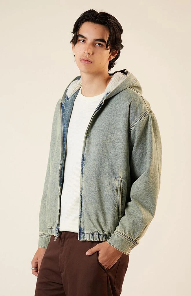 PacSun Light Indigo Hooded Denim Jacket 2
