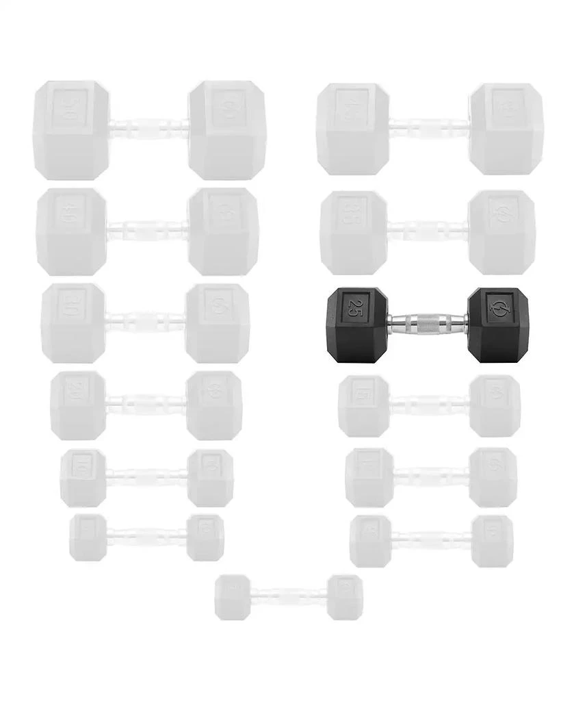 Philosophy Gym Rubber Coated Hex Dumbbell Hand Weight, 25 lbs 4