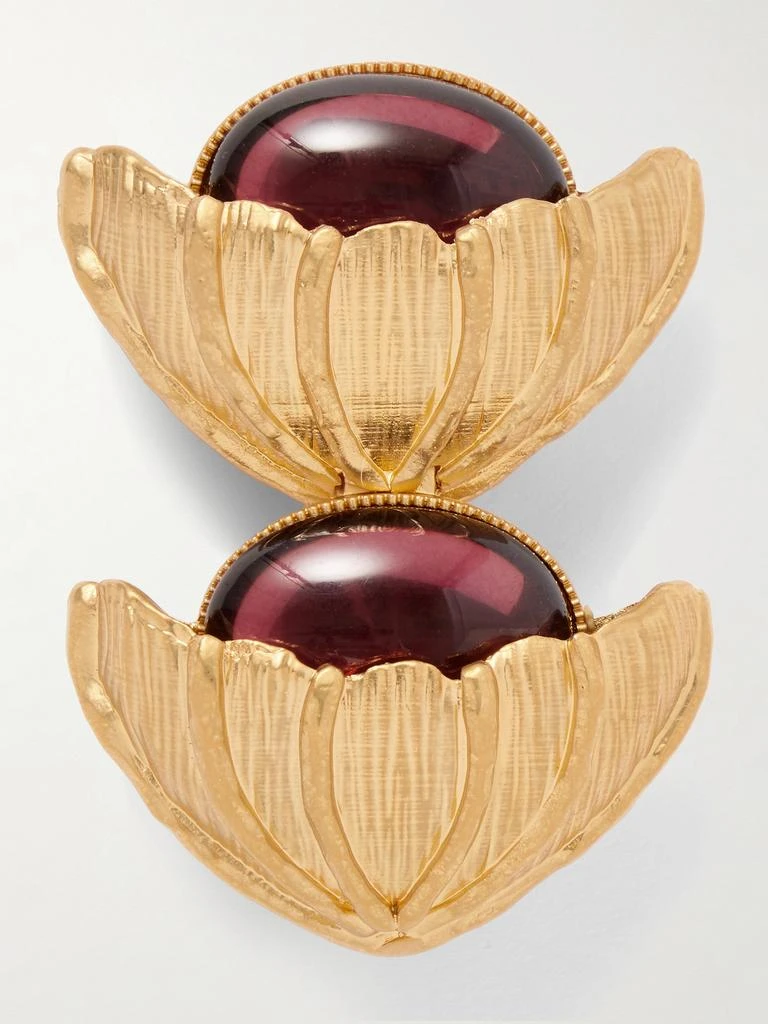 Sonia Petroff Retro Flower Gold-plated Crystal Brooch