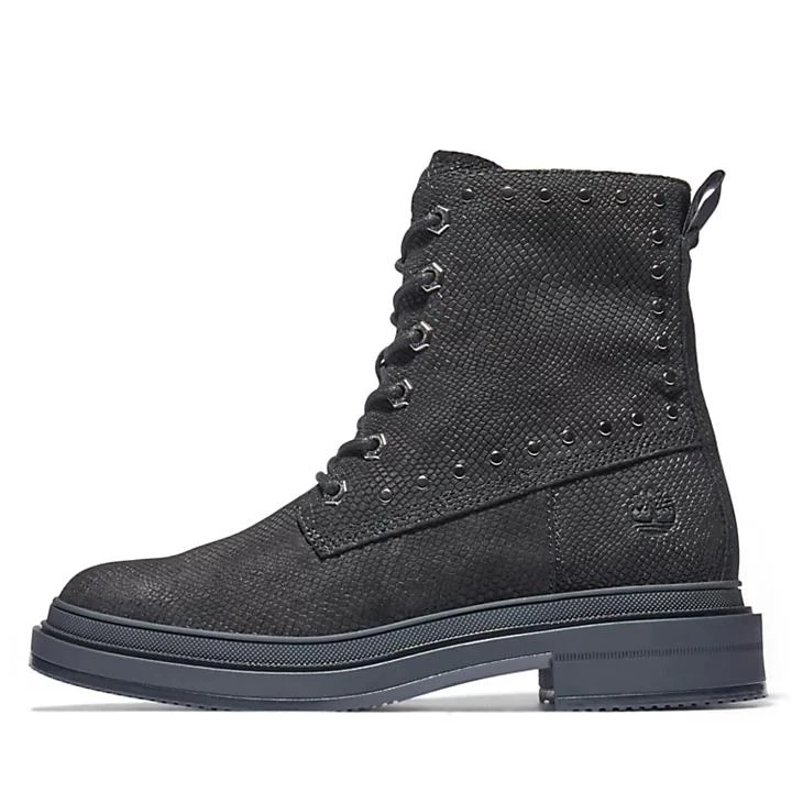 Timberland Lisbon Lane 6 Inch Boot for Women in Black Lizard Print 7