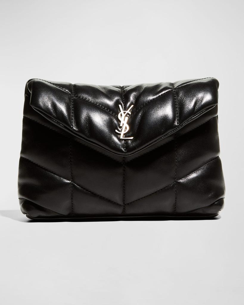 Yves Saint Laurent Lou Puffer YSL Pouch in Quilted Leather