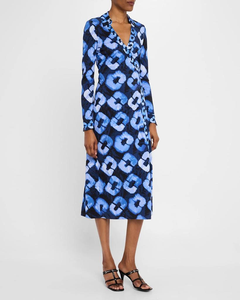 Diane von Furstenberg Abigail Geometric-Print Silk Midi Wrap Dress 4