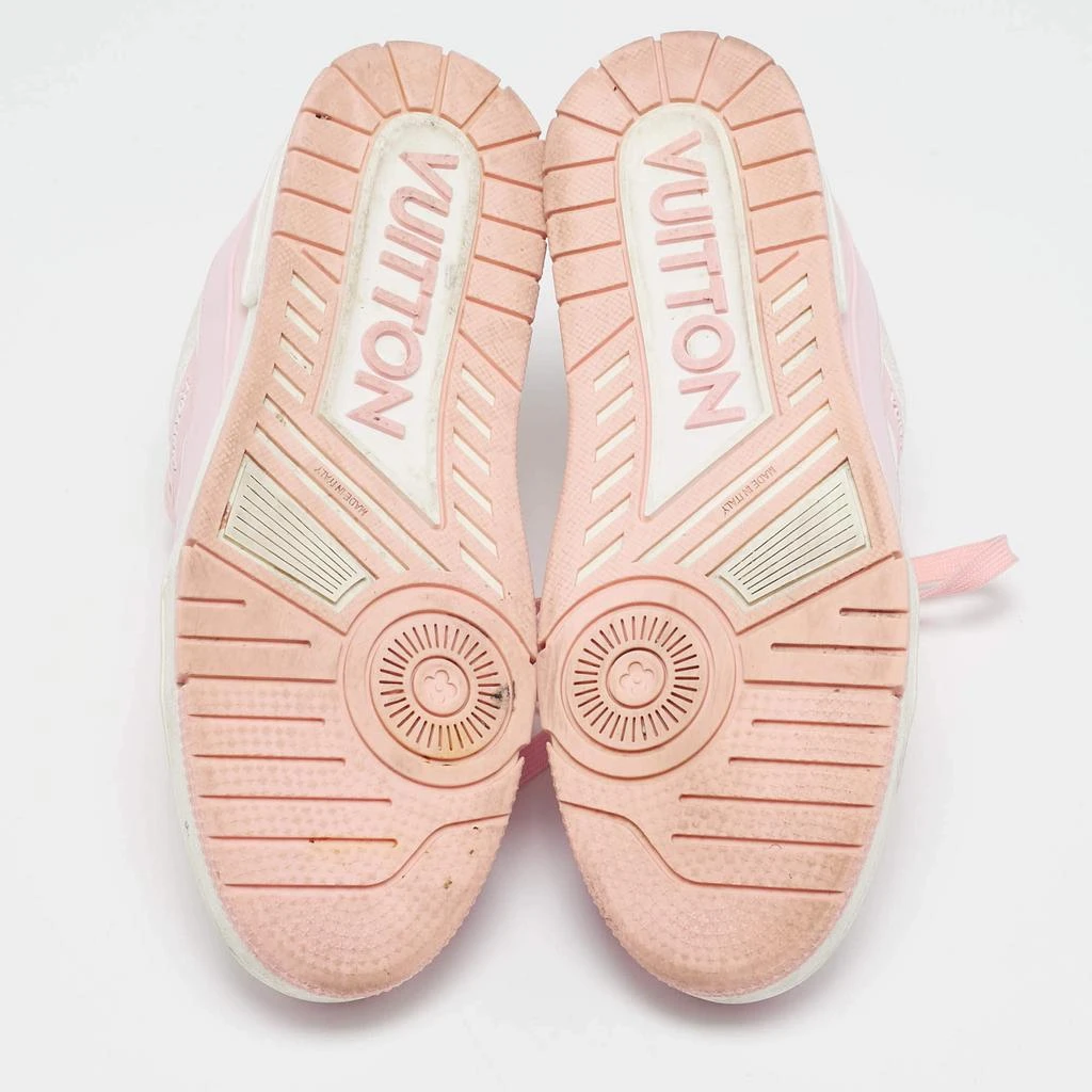 Louis Vuitton Louis Vuitton White/Pink Monogram Leather LV Trainer Sneakers Size 42  6