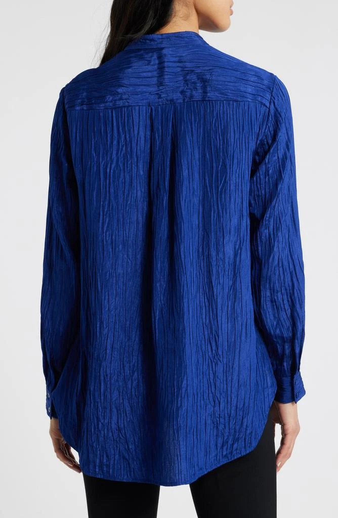 Eileen Fisher Mandarin Collar Textured Stretch Silk Tunic 2