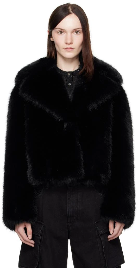 STAND STUDIO Black Samara Faux-Fur Jacket 1
