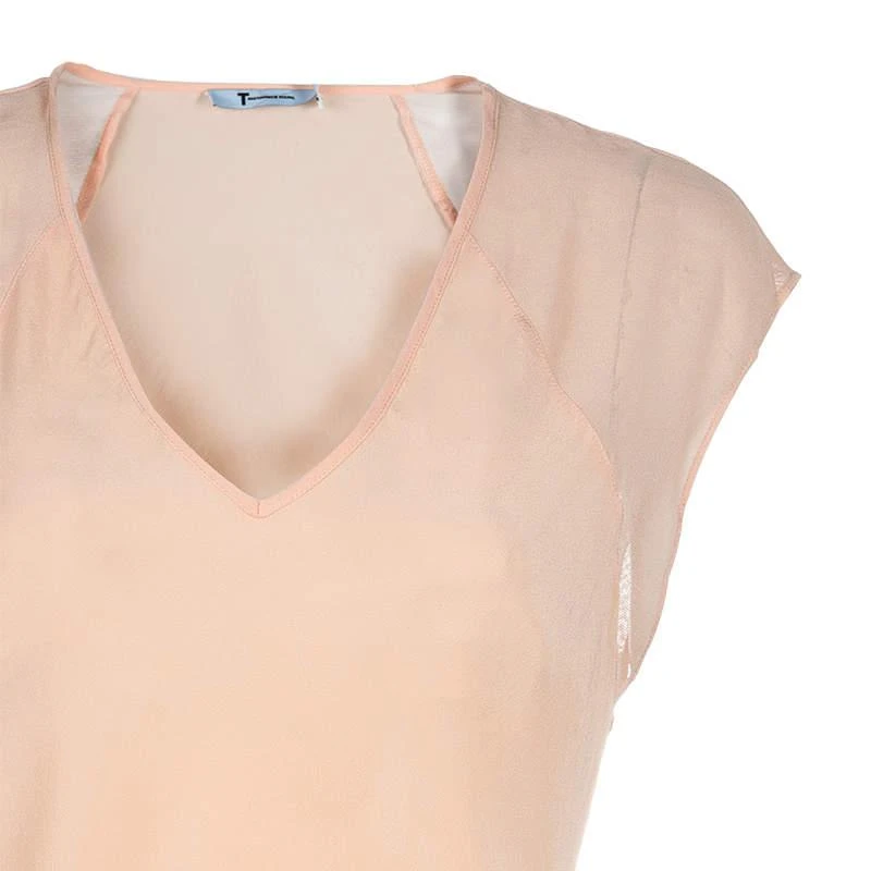 Alexander Wang T By Alexander Wang Peach Sheer Dress M 4