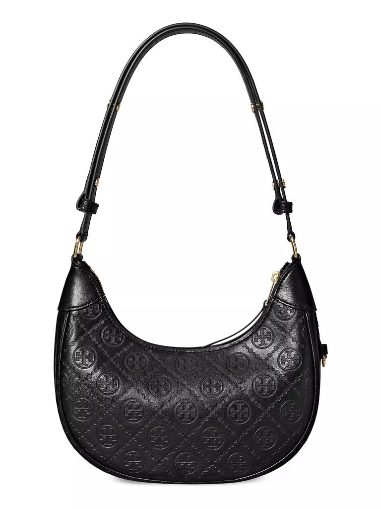 Tory Burch T Monogram Debossed Leather Crescent Bag 1