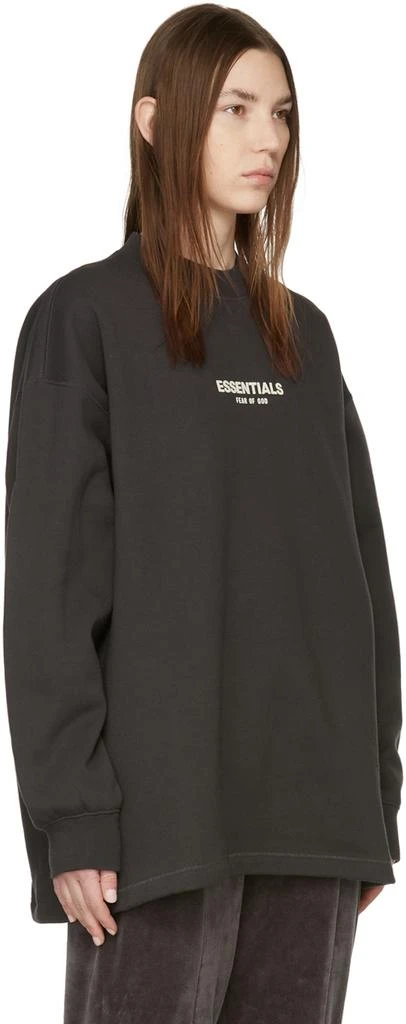 Essentials Black Relaxed Crewneck Sweatshirt 2