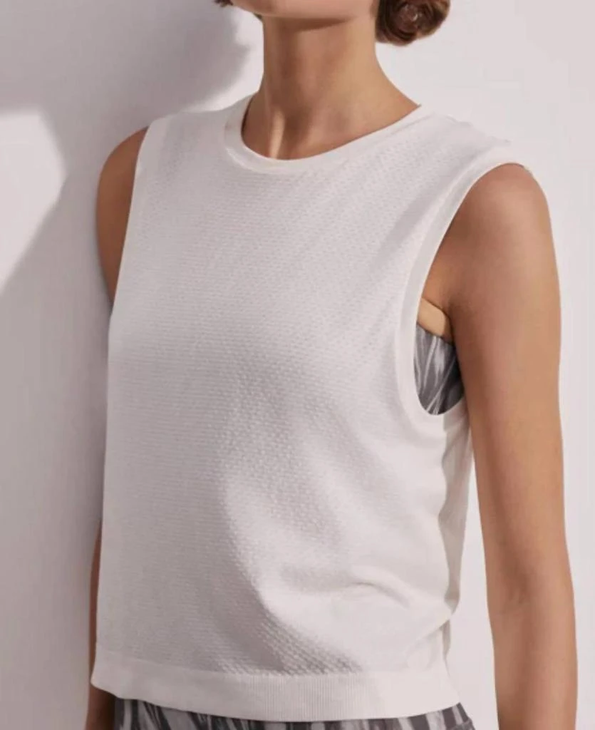 Varley Page Seamless Crop Tank In Snow White 1