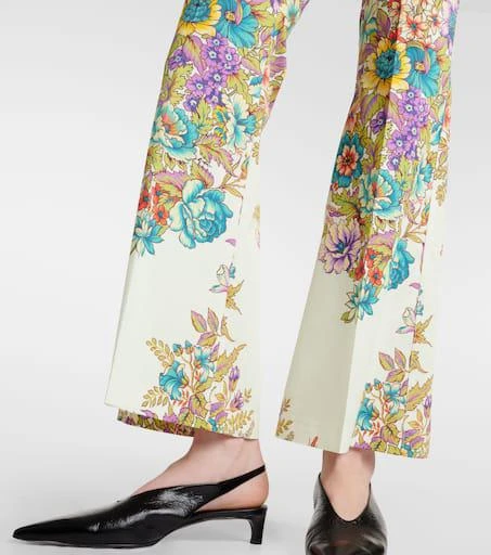 ETRO Floral cotton-blend flared pants 6
