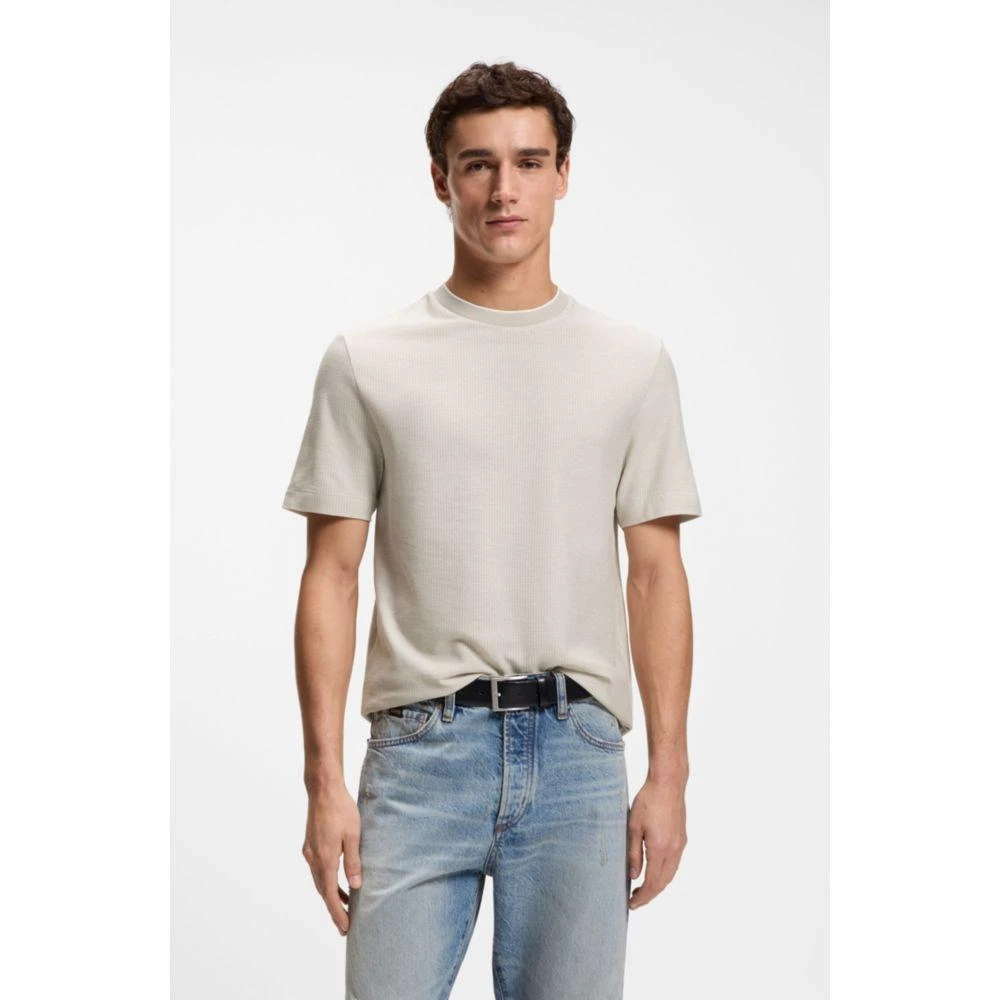Hugo Boss Cotton-silk T-shirt with rich structure 3