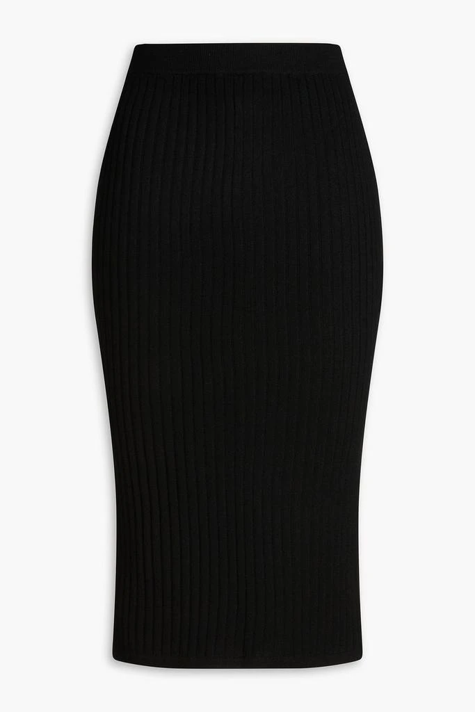 N.PEAL Ribbed cashmere midi skirt 1