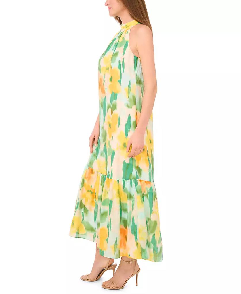 MSK Women's Printed Sleeveless Halter Neck Maxi Dress