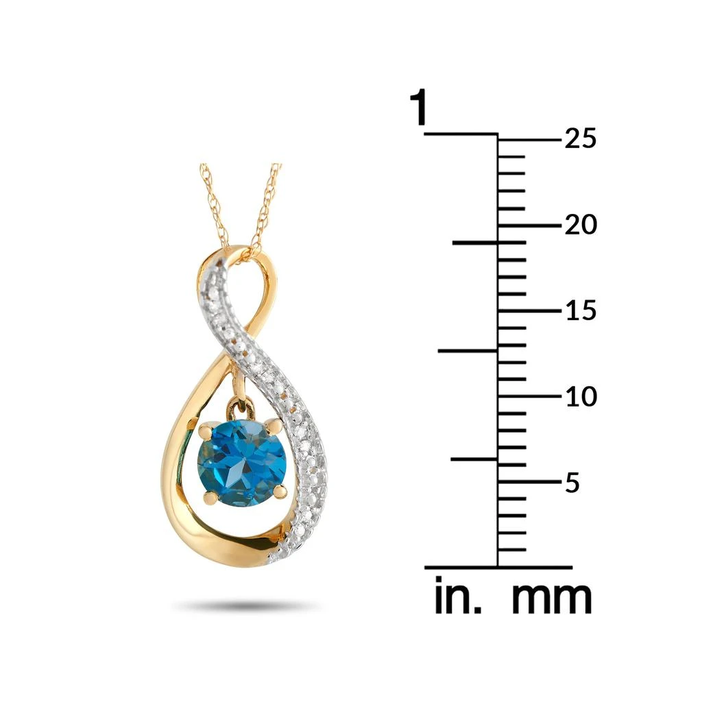 Non Branded 14K Yellow Gold 0.03ct Diamond and Topaz Pendant Necklace PD4-15537 YBT 4