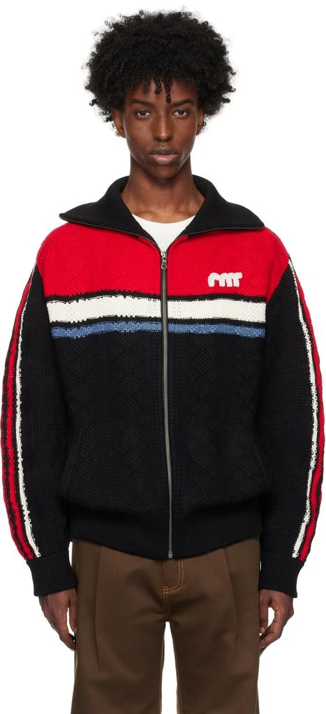 RICE NINE TEN Black Knitting Track Jacket 1