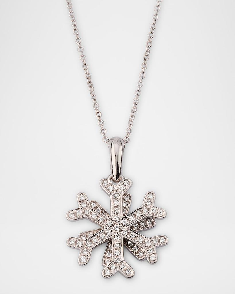 NM Estate Estate MarinaB 18K White Gold Diamond Snowflake Necklace
