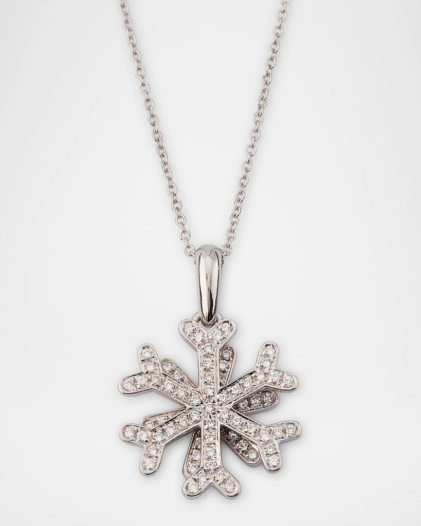 NM Estate Estate MarinaB 18K White Gold Diamond Snowflake Necklace 1