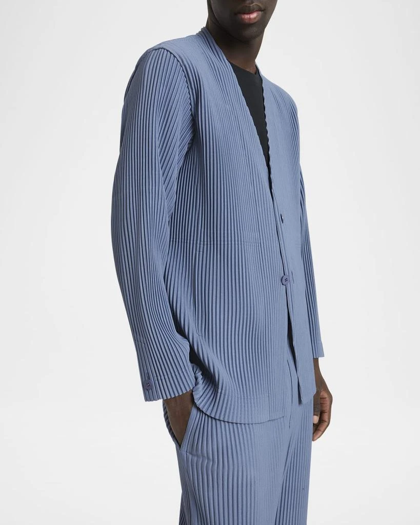 Homme Plisse Issey Miyake Men's Pleated V-Neck Sport Jacket 6