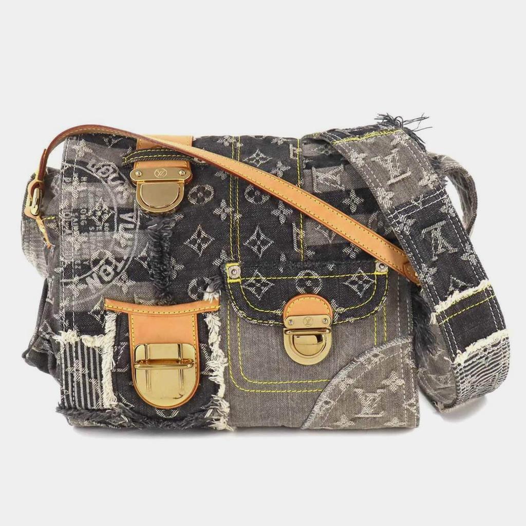 Louis Vuitton Louis Vuitton Black Monogram Denim Patchwork Handbag