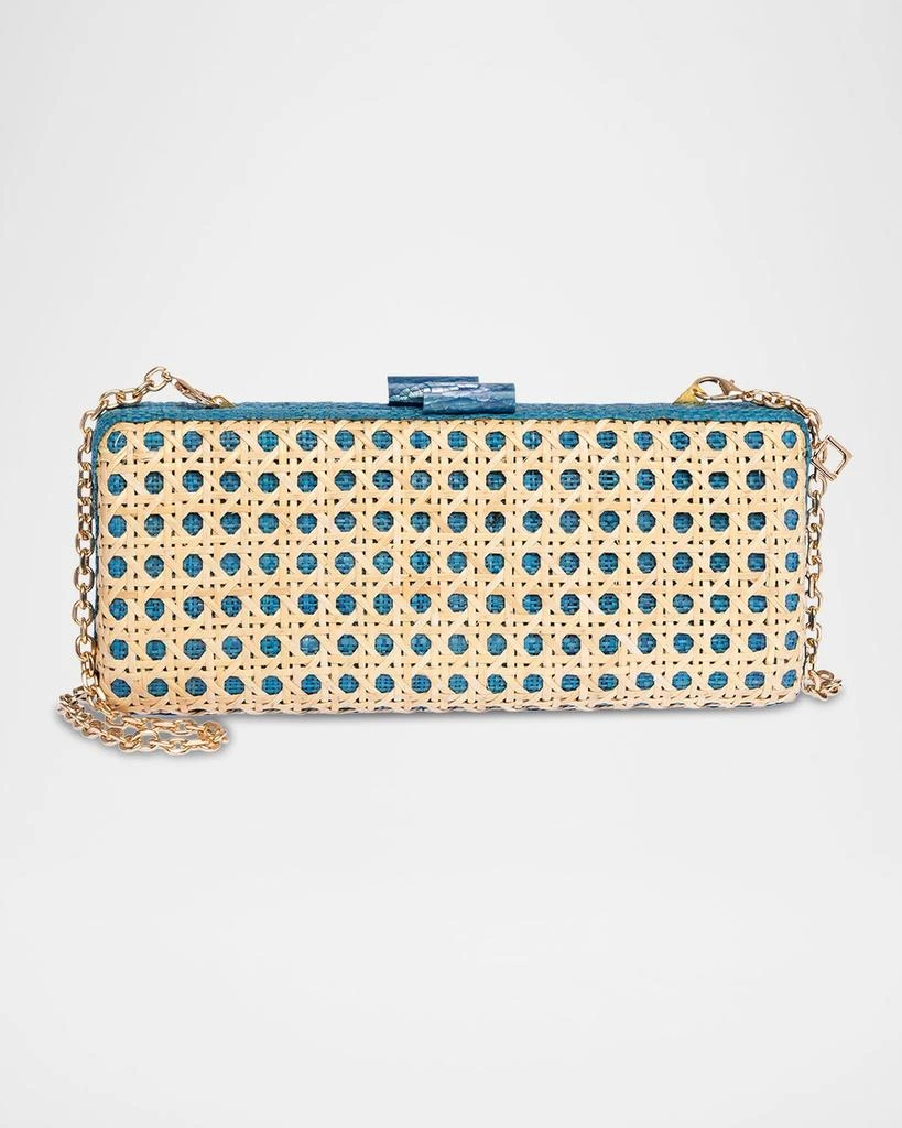 Rafe Alessandra Cutout Raffia Long Clutch Bag 1