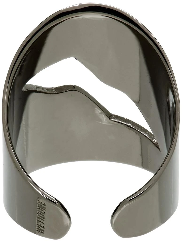 We11done Gunmetal Logo Motif Ring 4
