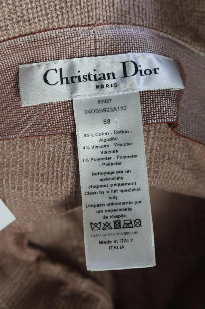 Dior Womens Cotton Logo Trim Bucket Hat Pink 5