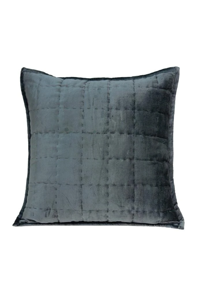 Parkland Anajar Transitional Solid Quilted Pillow - 20" x 20" - Charcoal 4