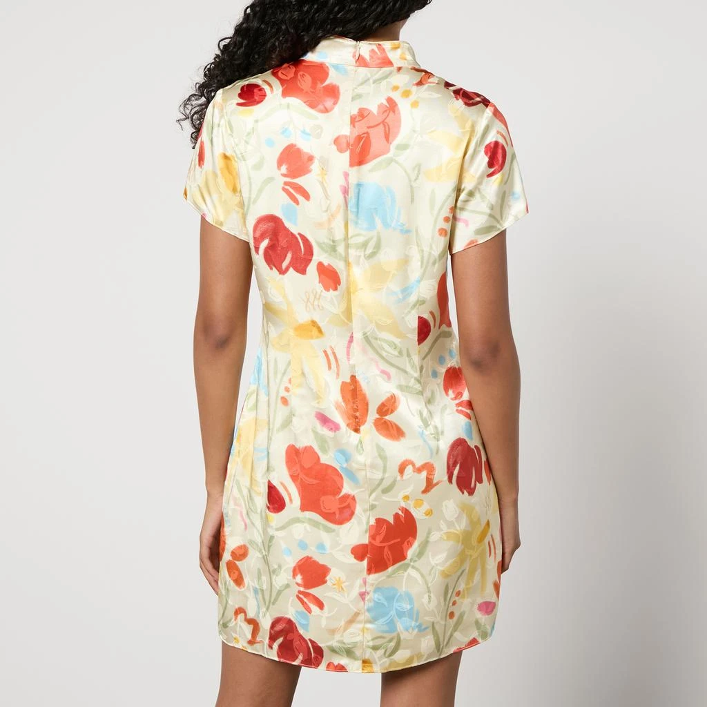 Kitri Gretchen Floral-Print Satin-Jacquard Mini Dress 2