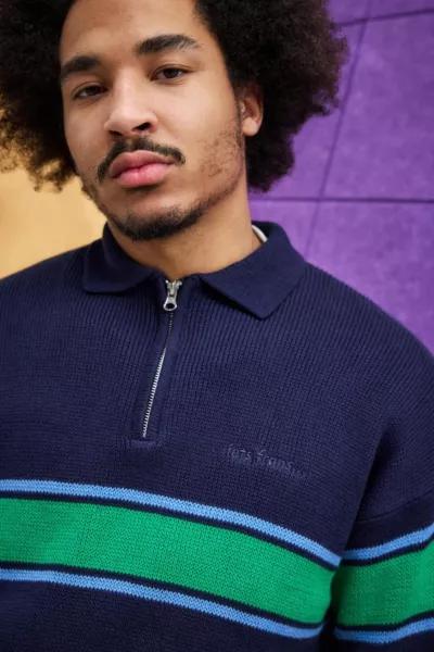 iets frans iets frans... Navy Panel Knit Polo Shirt