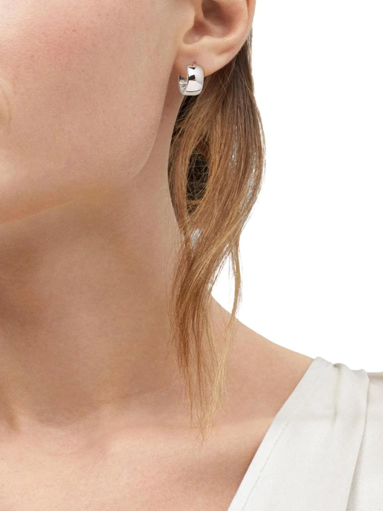 Saks Fifth Avenue 14K White Gold Huggie Earrings 2