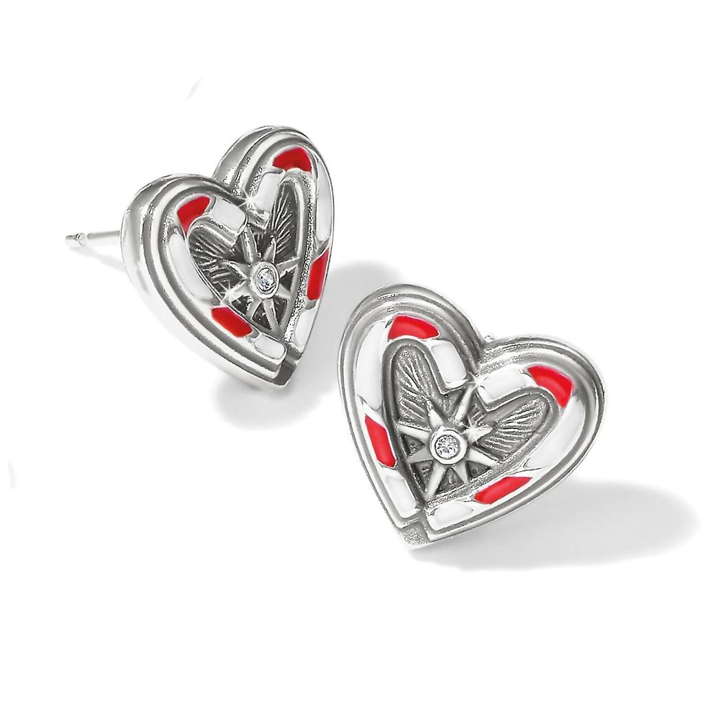 Brighton Women's Candy Cane Sweetheart Post Earrings In Silver-Multi