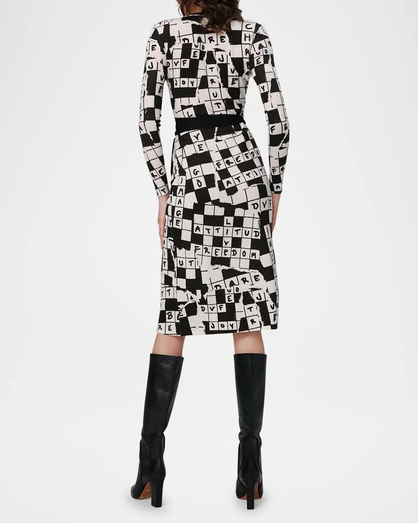 Diane von Furstenberg Luella Crossword-Print Midi Wrap Dress 4