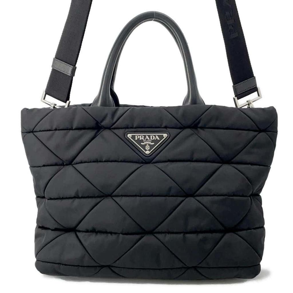 【PRADA】QUILTED NYLON TOTEBAG Prada Padded Triangle-Quilted Re-Nylon Tote Bag | Neiman Marcus