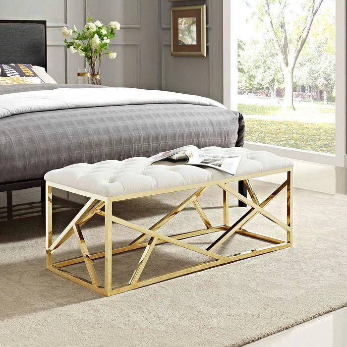Modway Intersperse Gold Bench 3